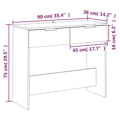 vidaXL Console Blanche 90x36x75 cm Bois d'ingénierie