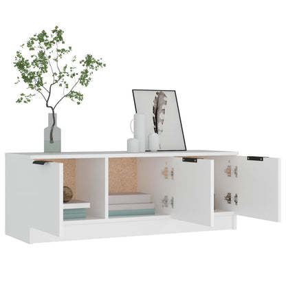 vidaXL Meuble TV Blanc 102x35x36,5 cm Bois d'ingénierie