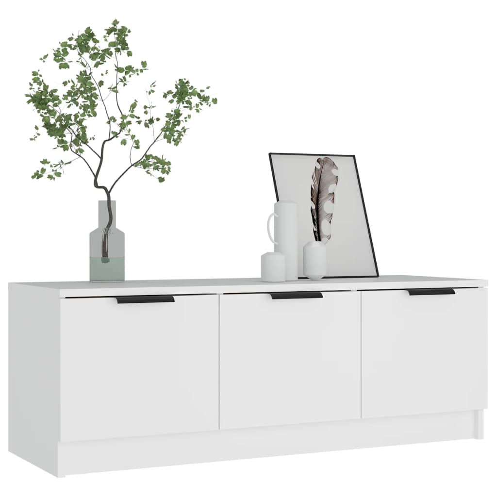 vidaXL Meuble TV Blanc 102x35x36,5 cm Bois d'ingénierie