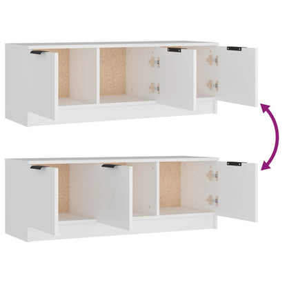 vidaXL Meuble TV Blanc 102x35x36,5 cm Bois d'ingénierie