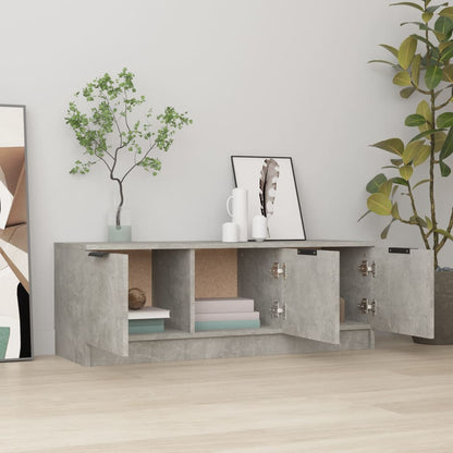 vidaXL Meuble TV gris béton 102x35x36,5 cm bois d'ingénierie