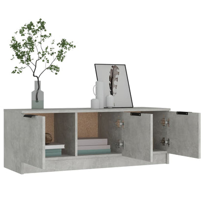 vidaXL Meuble TV gris béton 102x35x36,5 cm bois d'ingénierie