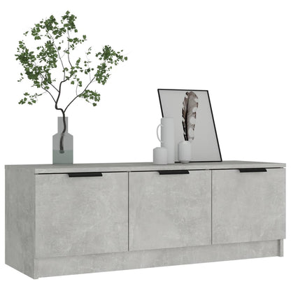 vidaXL Meuble TV gris béton 102x35x36,5 cm bois d'ingénierie