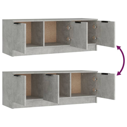 vidaXL Meuble TV gris béton 102x35x36,5 cm bois d'ingénierie