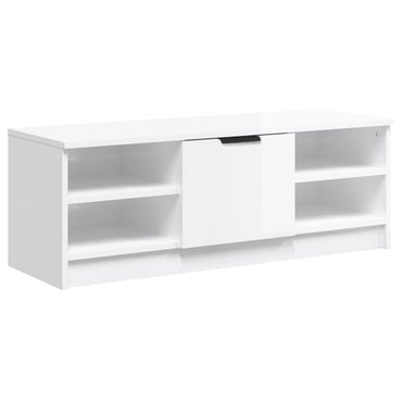 Meuble TV vidaXL blanc brillant 102x35,5x36,5 cm en bois d'ingénierie