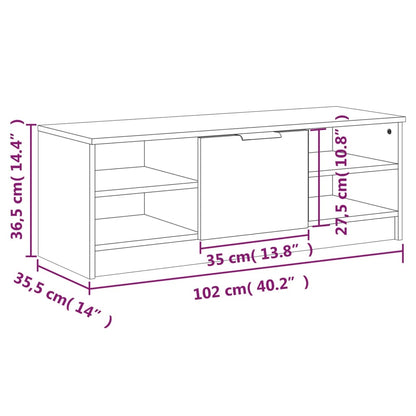 vidaXL TV-Schrank Hochglanz-Weiß 102x35,5x36,5 cm Holzwerkstoff