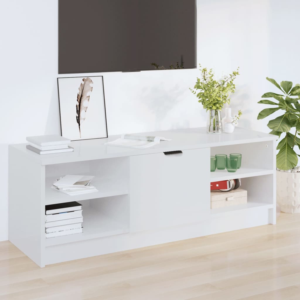 vidaXL TV-Schrank Hochglanz-Weiß 102x35,5x36,5 cm Holzwerkstoff