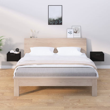 vidaXL Tables de chevet murales 2 pcs Noir 34x30x20 cm