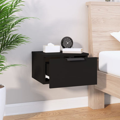 vidaXL Tables de chevet murales 2 pcs Noir 34x30x20 cm