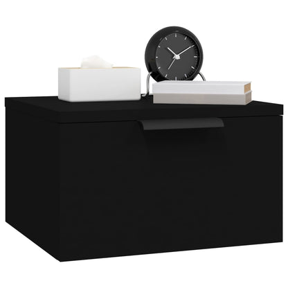 vidaXL Tables de chevet murales 2 pcs Noir 34x30x20 cm