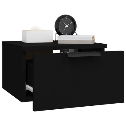 vidaXL Tables de chevet murales 2 pcs Noir 34x30x20 cm
