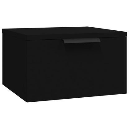 vidaXL Tables de chevet murales 2 pcs Noir 34x30x20 cm
