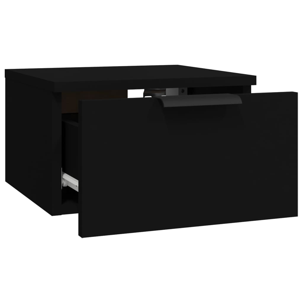 vidaXL Tables de chevet murales 2 pcs Noir 34x30x20 cm