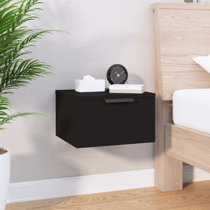 vidaXL Tables de chevet murales 2 pcs Noir 34x30x20 cm