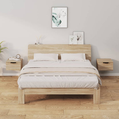 vidaXL Wand-Nachttische 2 Stk. Sonoma-Eiche 34x30x20 cm