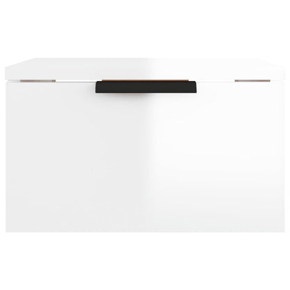 vidaXL Wand-Nachttisch Hochglanz-Weiß 34x30x20 cm