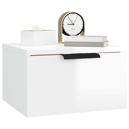 vidaXL Wand-Nachttische 2 Stk. Hochglanz-Weiß 34x30x20 cm