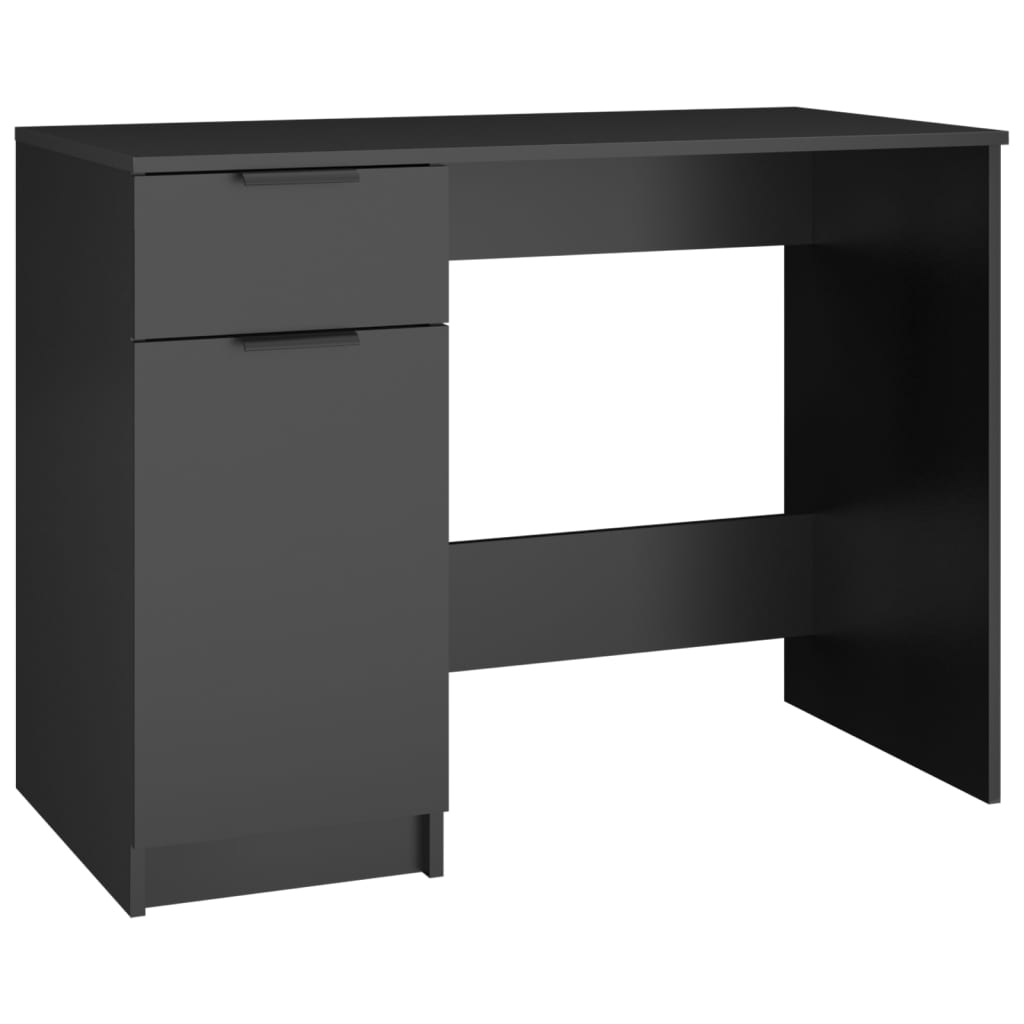 vidaXL Bureau noir 100x50x75 cm Bois d'ingénierie