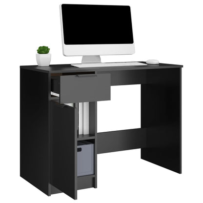 vidaXL Bureau noir 100x50x75 cm Bois d'ingénierie