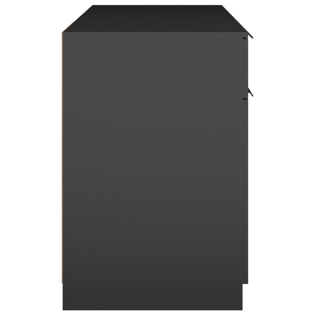 vidaXL Bureau noir 100x50x75 cm Bois d'ingénierie