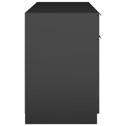 vidaXL Bureau noir 100x50x75 cm Bois d'ingénierie