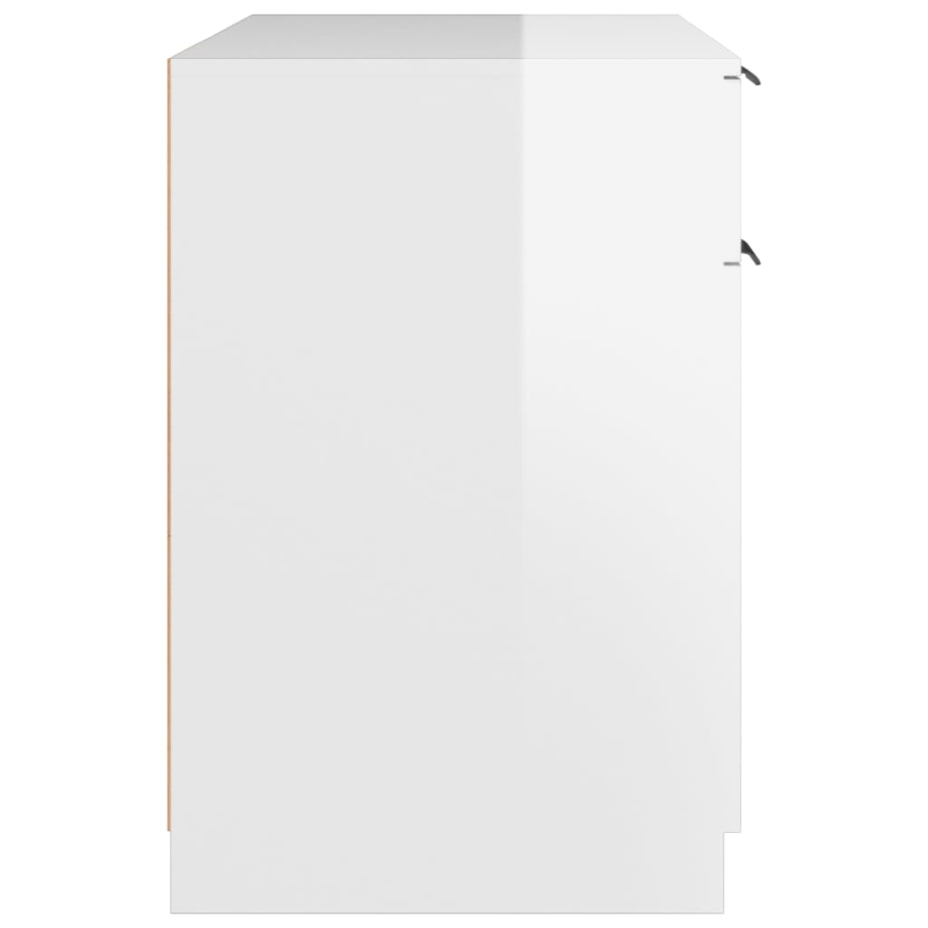 vidaXL Schreibtisch Hochglanz-Weiß 100x50x75 cm Holzwerkstoff