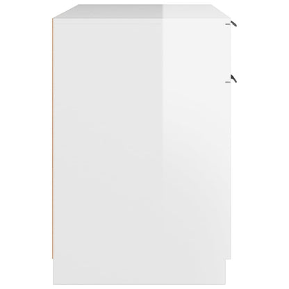 vidaXL Schreibtisch Hochglanz-Weiß 100x50x75 cm Holzwerkstoff