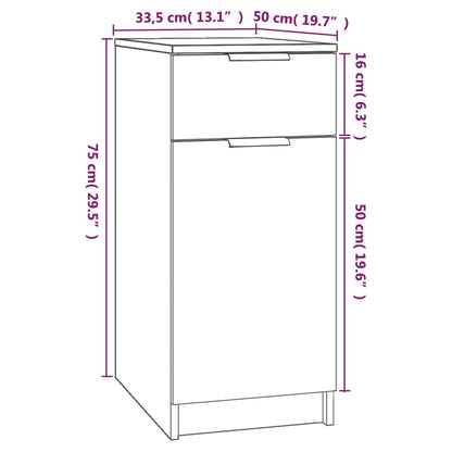 vidaXL Büroschrank Betongrau 33,5x50x75 cm Holzwerkstoff
