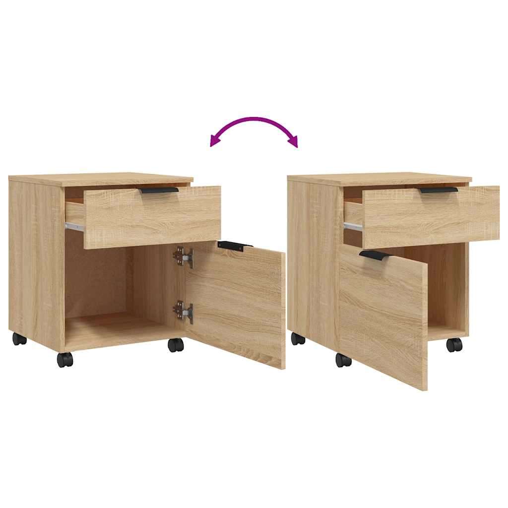 vidaXL Mobiler Aktenschrank mit Rollen Sonoma-Eiche 45x38x54 cm