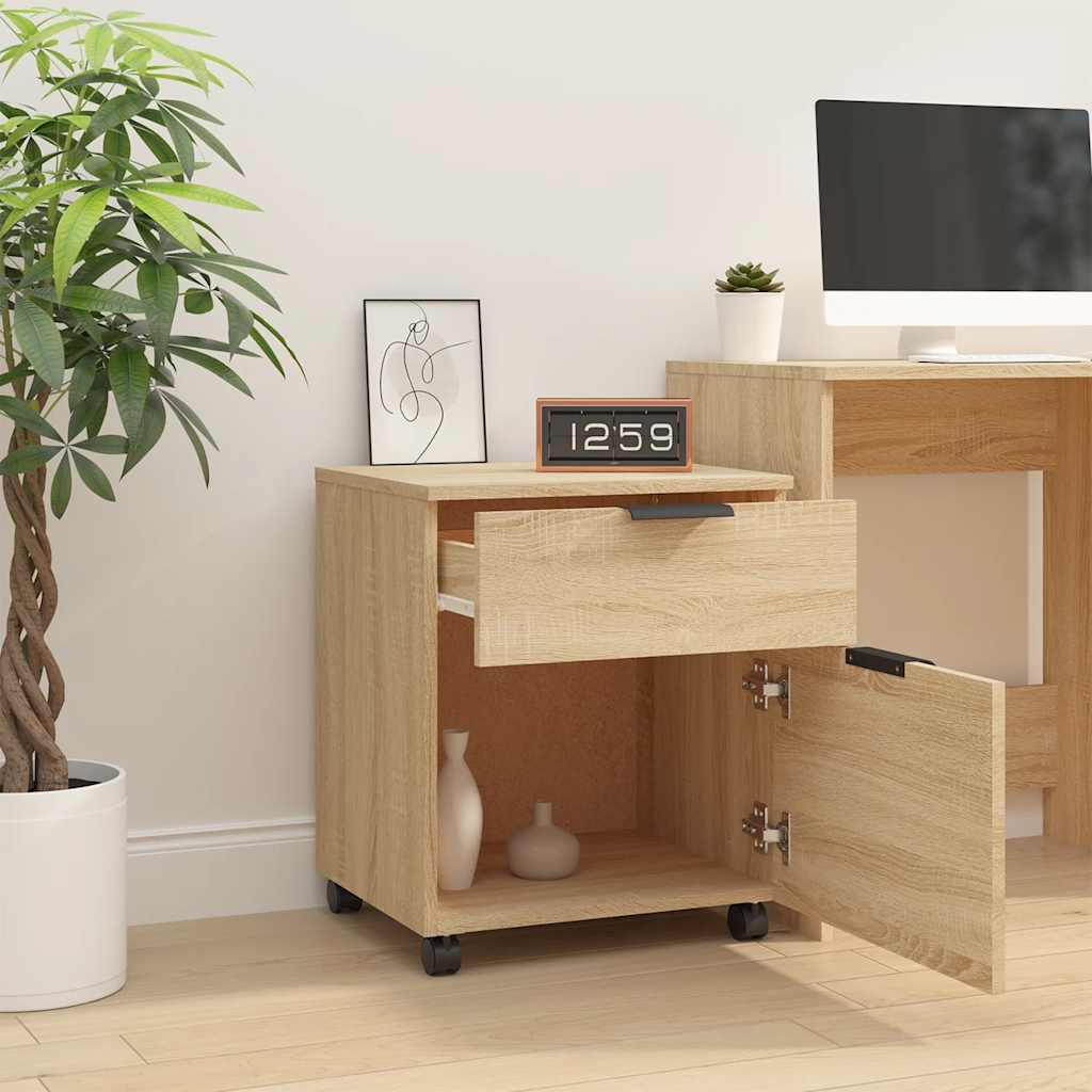 vidaXL Mobiler Aktenschrank mit Rollen Sonoma-Eiche 45x38x54 cm
