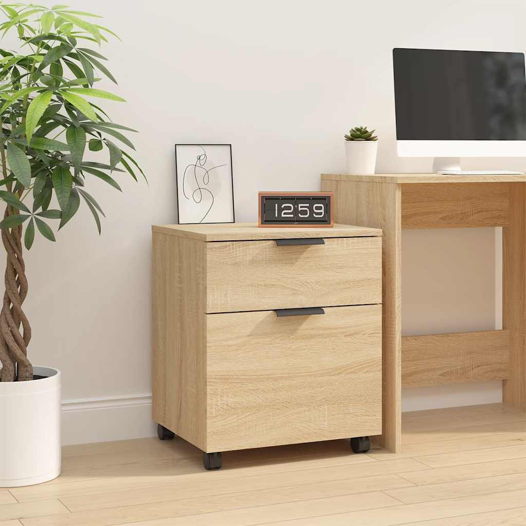 vidaXL Mobiler Aktenschrank mit Rollen Sonoma-Eiche 45x38x54 cm