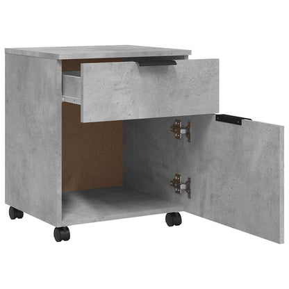 vidaXL Mobiler Aktenschrank mit Rollen Betongrau 45x38x54 cm