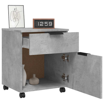 vidaXL Mobiler Aktenschrank mit Rollen Betongrau 45x38x54 cm