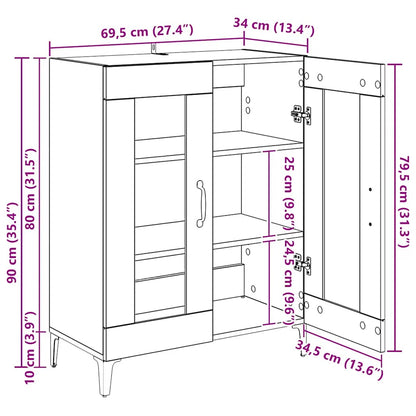 vidaXL Buffet blanc 69,5x34x90 cm en bois d'ingénierie