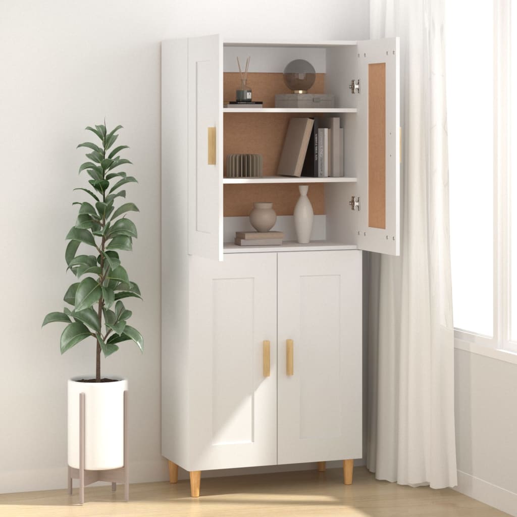 vidaXL Buffet blanc 69,5x34x90 cm en bois d'ingénierie