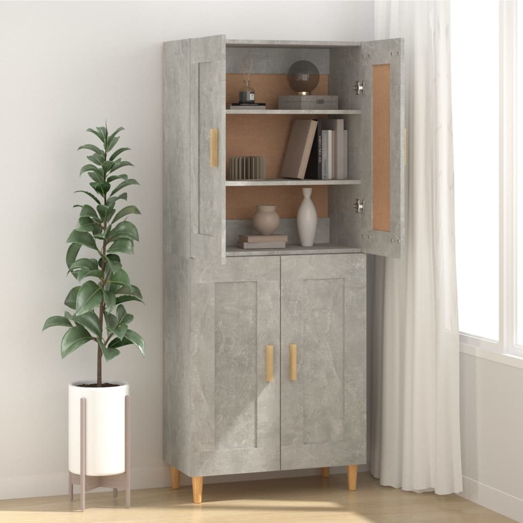vidaXL Buffet gris béton 69,5x34x90 cm Bois d'ingénierie