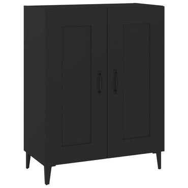 vidaXL Commode noire 69,5x34x90 cm en bois d'ingénierie