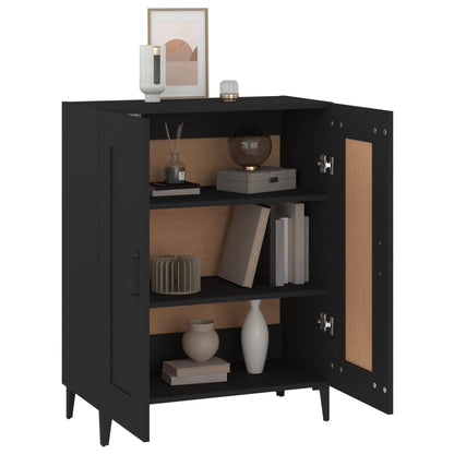 vidaXL Commode noire 69,5x34x90 cm en bois d'ingénierie