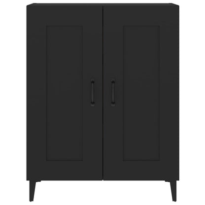 vidaXL Commode noire 69,5x34x90 cm en bois d'ingénierie