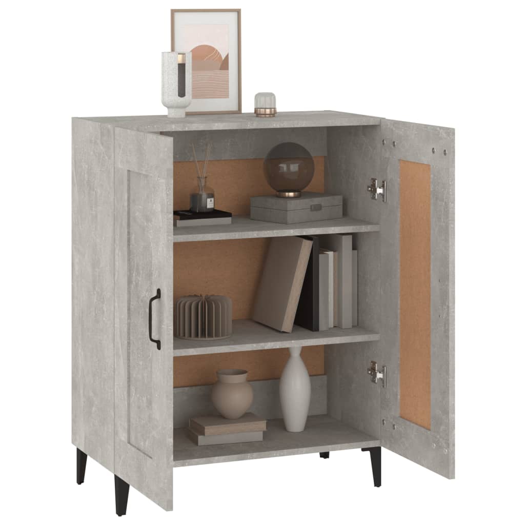 vidaXL Buffet gris béton 69,5x34x90 cm Bois d'ingénierie