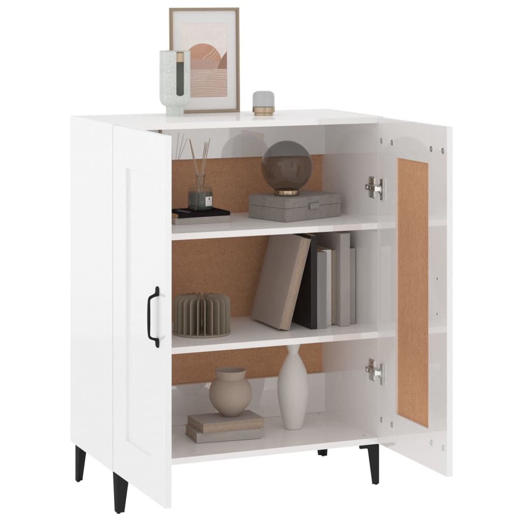 vidaXL Buffet blanc brillant 69,5x34x90 cm Bois d'ingénierie