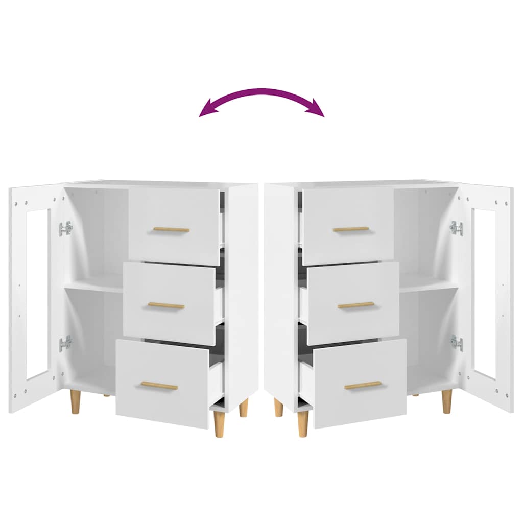 vidaXL Buffet blanc 69,5x34x90 cm en bois d'ingénierie