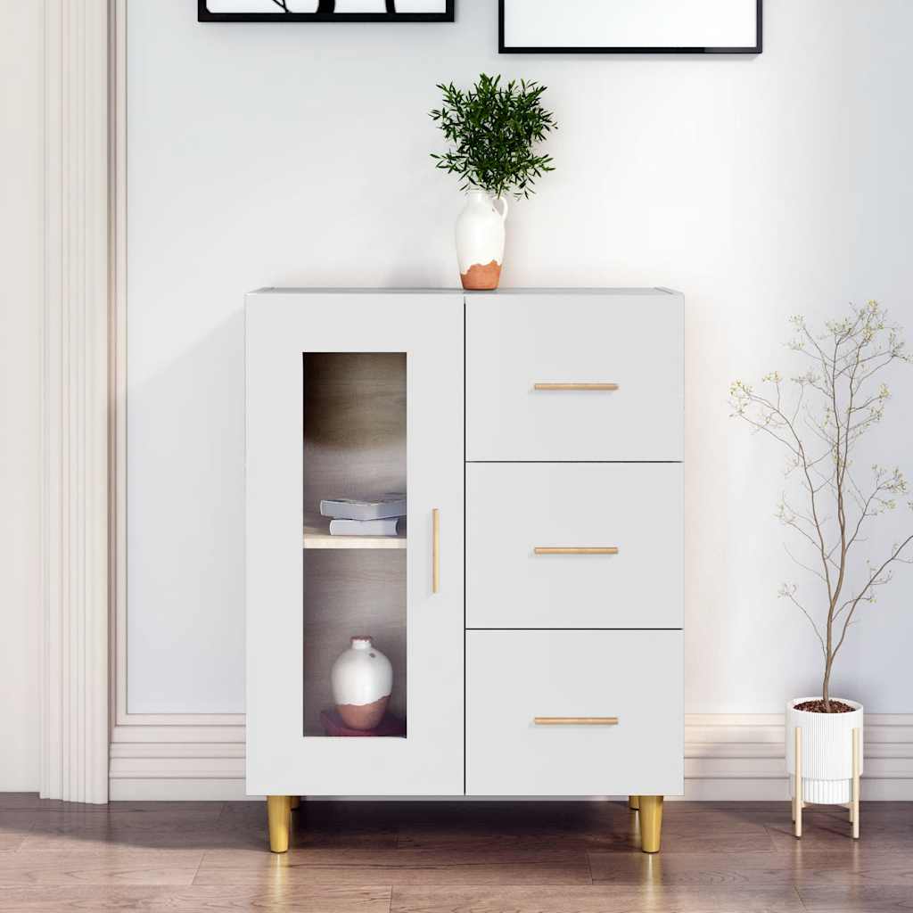 vidaXL Buffet blanc 69,5x34x90 cm en bois d'ingénierie