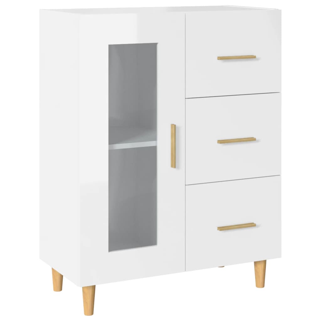 vidaXL Buffet blanc brillant 69,5x34x90 cm Bois d'ingénierie