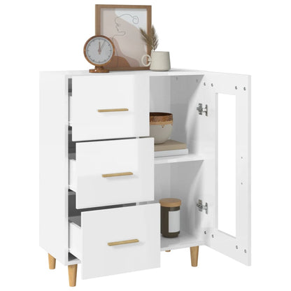 vidaXL Buffet blanc brillant 69,5x34x90 cm Bois d'ingénierie