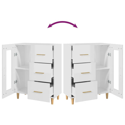 vidaXL Buffet blanc brillant 69,5x34x90 cm Bois d'ingénierie