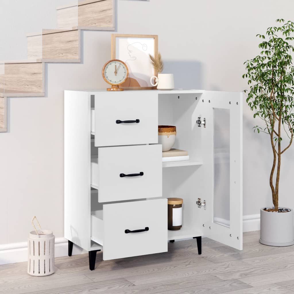 vidaXL Buffet blanc 69,5x34x90 cm en bois d'ingénierie