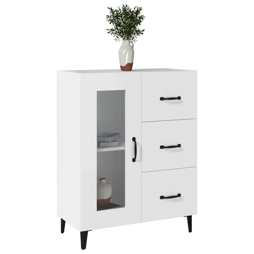vidaXL Buffet blanc 69,5x34x90 cm en bois d'ingénierie