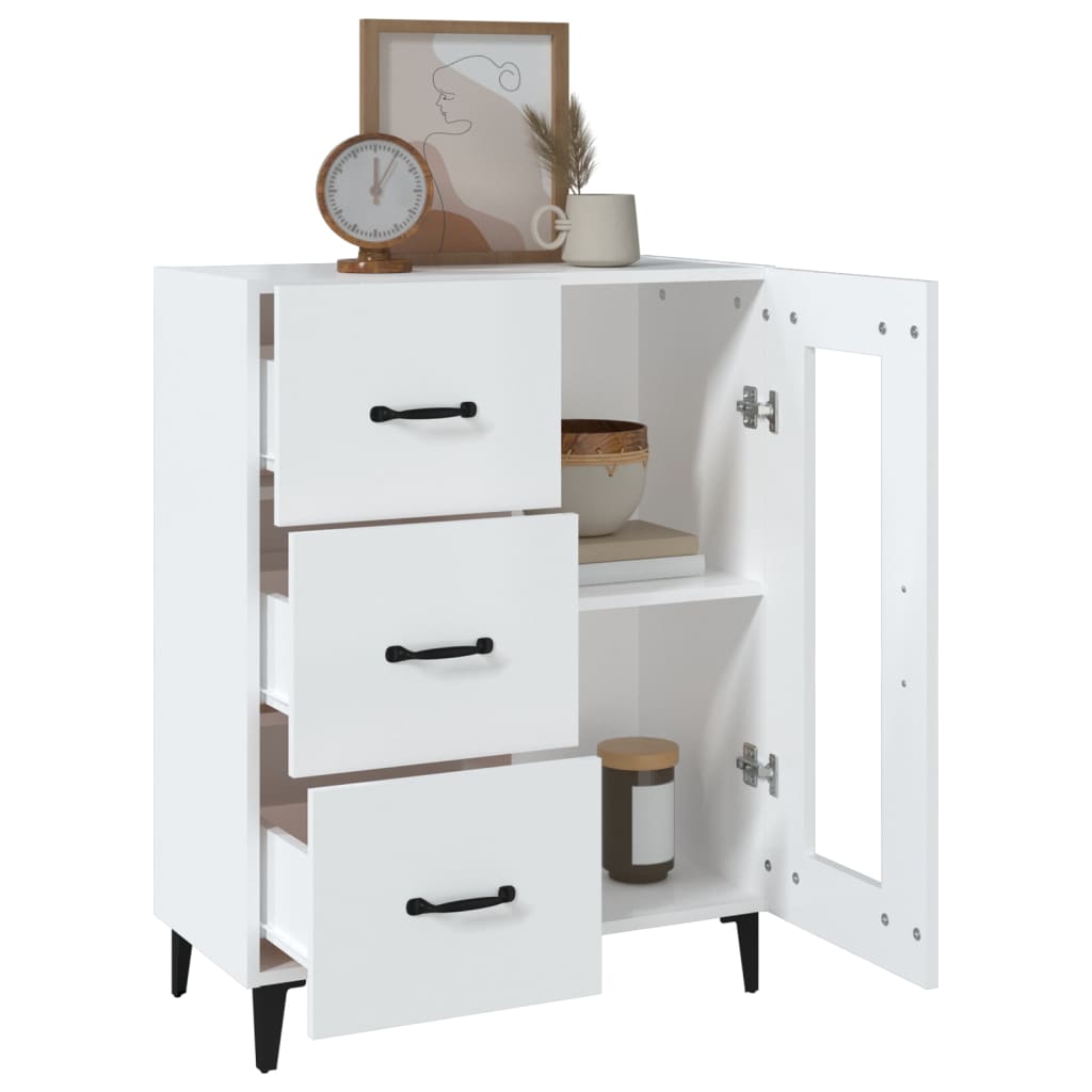 vidaXL Buffet blanc 69,5x34x90 cm en bois d'ingénierie