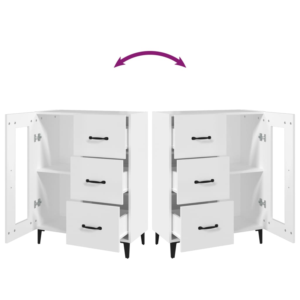 vidaXL Buffet blanc 69,5x34x90 cm en bois d'ingénierie